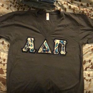 Alpha delta pi short sleeve letters